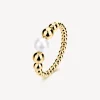 Outlet Anello A Sfera In Acciaio Dorato E Perle Di Conchiglia Perfect | BPC35 Donna Gioielli Moda Donna