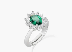 Online Anello Adattabile Royal Lady Zircone Verde |  ANLDGBBVE3 Donna Gioielli Moda Donna