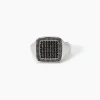 Clearance Anello Chevalier Con Pavè Nero Gioielli | 523322 Uomo Gioielli Moda Uomo | Idee Regalo