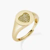Best Anello Chevalier Regolabile Dorato Con Cuore Zirconato | RCHHGBZ1 Donna Gioielli Moda Donna