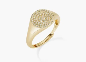 Hot Anello Chevalier Regolabile Dorato Con Zirconi Bianchi | RCHGBZ1 Donna Gioielli Moda Donna