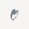 Clearance Anello Con Galvanica Rutenio E Zirconi Light Blue Gioielli Fancy | FCL117 Donna Gioielli Moda Donna