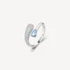 Discount Anello Con Zirconi Bianchi E Light Blue Gioielli Fancy | FCL118 Donna Gioielli Moda Donna
