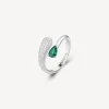 Online Anello Con Zirconi Bianchi E Life Green Gioielli Fancy | FLG124 Donna Gioielli Moda Donna
