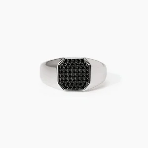 Clearance Anello Con Zirconi Neri Gioielli | 523401 Uomo Gioielli Moda Uomo | Idee Regalo