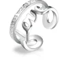 New Anello Donna In Acciaio Gioielli Script (14) | BRP31B Donna Gioielli Moda Donna