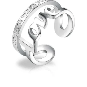 New Anello Donna In Acciaio Gioielli Script (14) | BRP31B Donna Gioielli Moda Donna