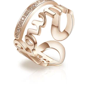 Sale Anello Donna In Acciaio Gioielli Script (14) | BRP34B Donna Gioielli Moda Donna