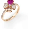 Sale Anello Donna In Argento Cuore E Quadrifoglio Gioielli Amore   | RQURR-14 Donna Gioielli Moda Donna