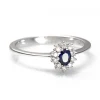 Hot Anello Donna In Oro Bianco Diamanti E Zaffiro Gioielli E Delucchi | AA031148 ZF Donna Gioielli Donna