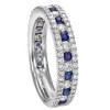 Fashion Anello Fedina In Oro Bianco Diamanti E Zaffiri Gioielli Decò | R10MZ845/ZB Donna Gioielli Donna