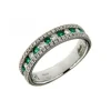 Sale Anello Fedina In Oro Bianco Diamanti E Smeraldi Gioielli Decò | R10MZ845/SM-14 Donna Gioielli Donna