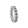 Sale Anello Fedina In Oro Bianco Diamanti E Rubini Gioielli Decò | R10MZ845/RB-15 Donna Gioielli Donna