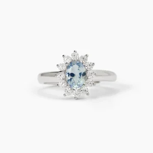 New Anello In Argento Ovale Con Acquamarina Gioielli | 523358 Donna Gioielli Moda Donna