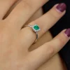 Discount Anello In Oro Bianco Con Smeraldo E Brillantini | R79CC038/SM020-14 Donna Gioielli Donna