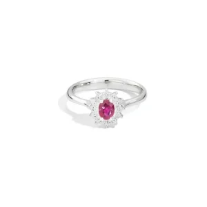 Hot Anello In Oro Bianco Diamanti E Rubino Gioielli Camelia | R77CC001/RB-16 Donna Gioielli Donna