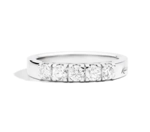 New Anello In Oro Bianco E Diamanti 5 Pietre Gioielli Mariateresa | R30MZ265/080-14 Donna Gioielli Donna