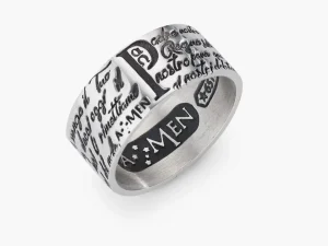 Online Anello Padre Nostro  Italiano Corsivo Gioielli | ANPNB Donna Gioielli Moda Donna | Gioielli Moda Uomo