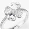 Online Anello Quadricuore Rodio Con Zirconi Bianchi | RQUBB Donna Gioielli Moda Donna