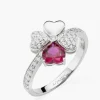 Sale Anello Quadricuore Rodio Con Zirconi Bianchi E Rubino |  RQUBR Donna Gioielli Moda Donna