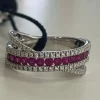 New Anello Recarlo Decò in Oro Bianco Diamanti e Rubini | R10FM001/RB Donna Gioielli Donna