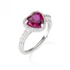 Outlet Anello Regolabile Big Diamonds Cuore Rubino | RTIHBRBZ3 Donna Gioielli Moda Donna