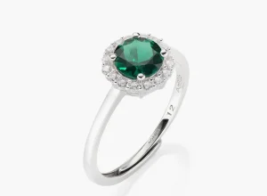 Online Anello regolabile  Diamond con Zircone tondo  Verde | RLUBOBBVZ2 Donna Gioielli Moda Donna