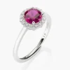 Discount Anello regolabile  Diamond con Zircone tondo Rubino | RLUBOBBRZ2 Donna Gioielli Moda Donna