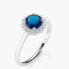Online Anello regolabile  Diamond con Zircone tondo Blu | RLUBOBBBLZ2 Donna Gioielli Moda Donna