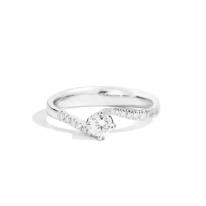 New Anello Solitario In Oro Bianco E Diamanti Gioielli Anniversary | R01SP195/020-14 Donna Gioielli Donna
