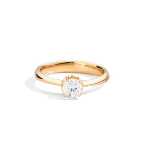 Sale Anello Solitario In Oro Giallo E Diamanti Naturali Anniversary Love | R01SO001G/G034 Donna Gioielli Donna