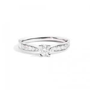 New Anello Solitario Oro Bianco E Diamanti Gioielli Maria Teresa | R30SP265/045VS-14 Donna Gioielli Donna
