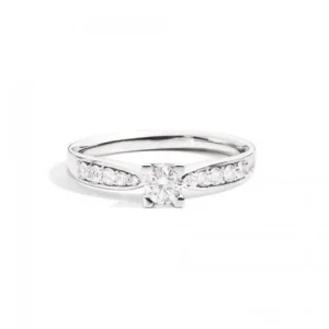 Fashion Anello Solitario Oro Bianco E Diamanti Gioielli Maria Teresa | R30SP265/027VS-14 Donna Gioielli Donna