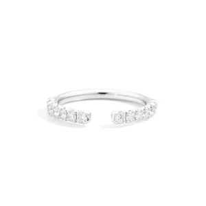 Sale Anello Veretta In Oro Bianco E Diamanti Naturali Gioielli Anniversary | R01FN003/055 Donna Gioielli Donna