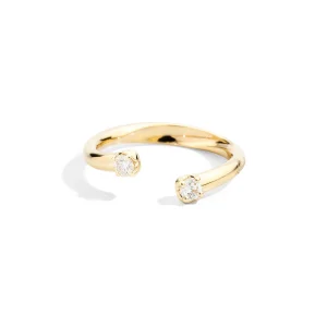 Fashion Anello Veretta In Oro Giallo E 2 Diamanti Naturali Gioielli Anniversary | R01FN006/G020 Donna Gioielli Donna