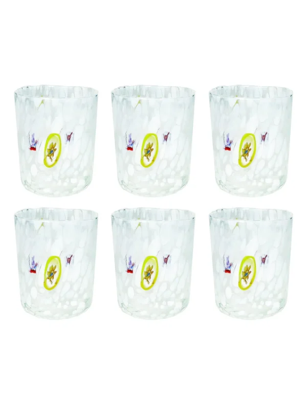 Online Pavone Bianco Set 6 Pezzi In Vetro Brandani | 51373 Speciale Vetro