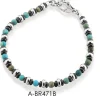 Clearance Bracciale Argento E Pietre Naturali | A-BR471B Uomo Gioielli Moda Uomo