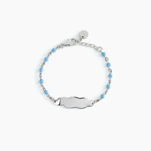 Outlet Bracciale Azzurro Con Nuvoletta Personalizzabile Gioielli | 533494 Gioielli Moda Bimbi