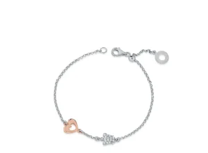 Outlet Bracciale Con Angelo E Cuore In Argento Rosato Giannotti | GIA396 Donna Gioielli Moda Donna