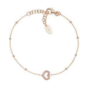 Outlet Bracciale Con Cuore In Argento Rosè Gioielli Coccole | BRGOCUR3 Donna Gioielli Moda Donna