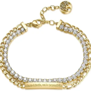 Outlet Bracciale Donna Con Piastrina E Zirconi Gioielli Desideri |  BEI052 Donna Gioielli Moda Donna