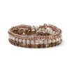 Hot Bracciale Donna Encanto Aulite Bianca Paesina E Argento Rosa Tre Giri Mariacristinasterling | G4316R Donna Gioielli Moda Donna