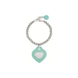 Outlet Bracciale Donna Objects  Con Ciondolo Cuore Verde Acqua | BR-343 Donna Gioielli Moda Donna