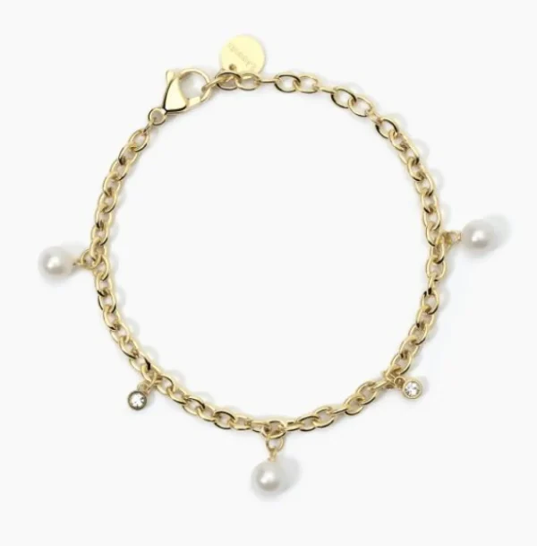New Bracciale Dorato In Acciaio Perle E Cristalli 2Jewels | 232451 Donna Gioielli Moda Donna