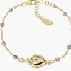Fashion Bracciale Dorato Sacro Cuore Con Cristalli Grigi Gioielli | BRSCGGG Donna Gioielli Moda Donna