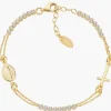 Best Bracciale Dorato Stile Rosario con Tennis Bianco | BRCRMIGBZ3 Donna Gioielli Moda Donna