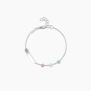 Fashion Bracciale Fiori Con Targhetta Personalizzabile Gioielli | 533395 Gioielli Moda Bimbi