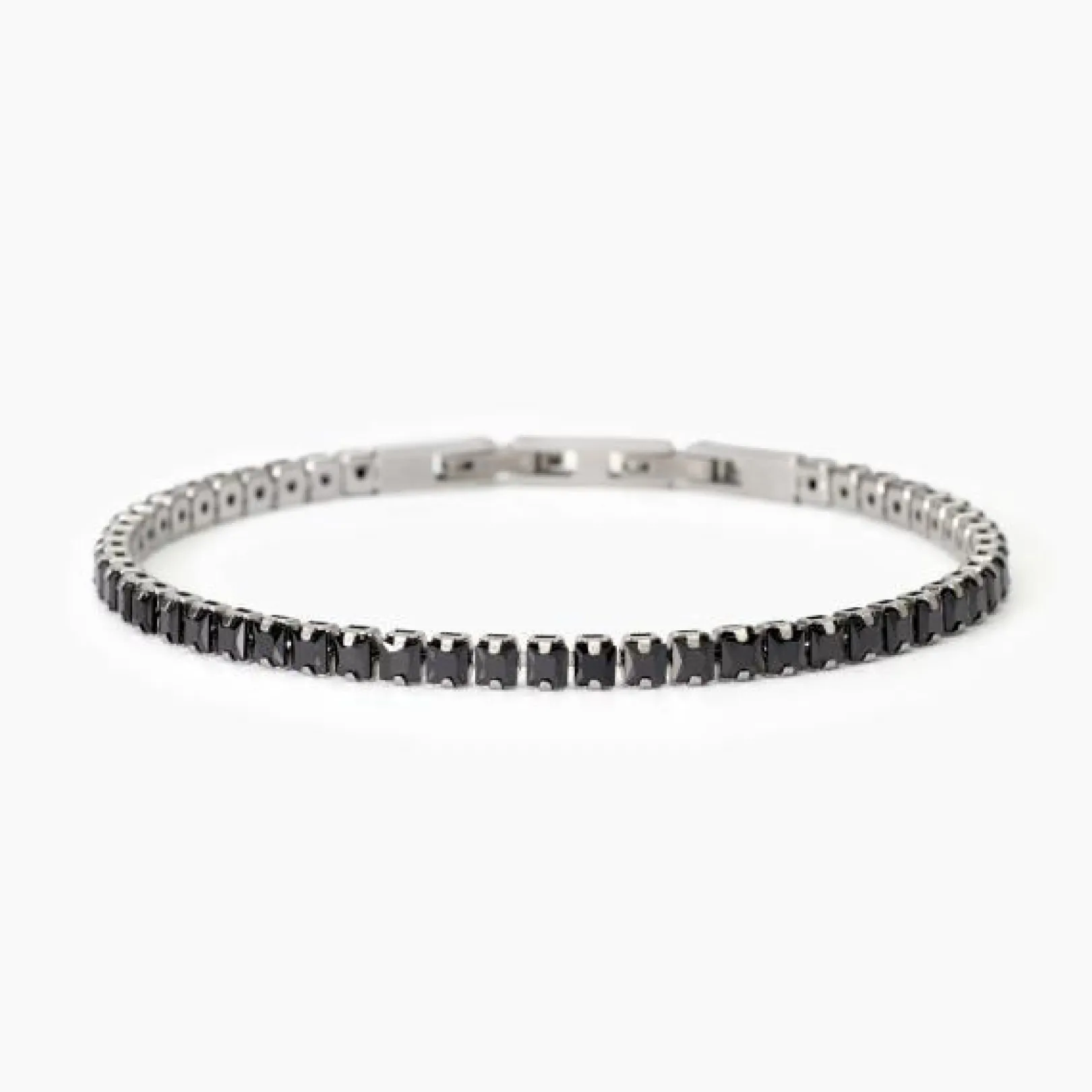 bracciale_in_acciaio_con__0-6.webp Hot Bracciale In Acciaio Con Zirconi Neri 2Jewels | 232576 Uomo Gioielli Moda Uomo