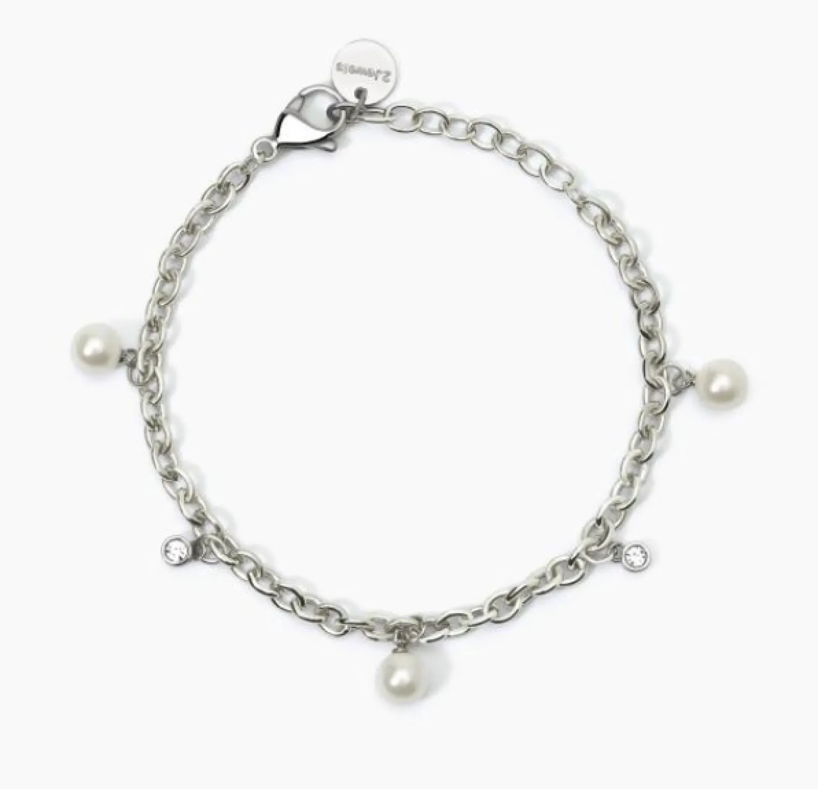 bracciale_in_acciaio_perl_0.webp New Bracciale In Acciaio Perle E Cristalli 2Jewels | 232450 Donna Gioielli Moda Donna