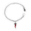 Clearance Bracciale In Argento Con Cornetto Rosso Gioielli | BM2030/1 Donna Gioielli Moda Donna
